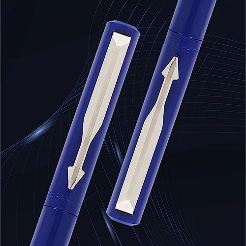 Parker Vector Standard Calligraphy Chrome Trim Fountain Pen - Blue Ink, Pack Of 1