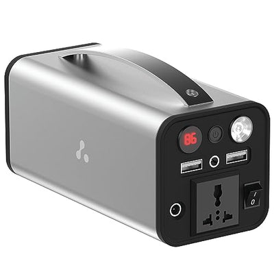 Ambrane 200W Portable Power Station Generator Perfect for Camping, Road Trips, Emergency Power, and More with Power Socket, 2 USB A, 1 DC, and 1 AC Port with LED light (Powerhub 200)