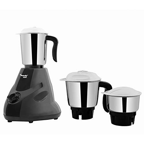 Butterfly Hero Mixer Grinder, 500W, 3 Jars (Grey) (Indian Plug)