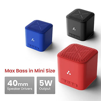 Ambrane 5W Wireless Bluetooth Mini Speaker with 12Hrs Playtime, Immersive Sound, 40mm Driver, Bluetooth V5.1 Strong Connectivity, Portable Design, Integrated Music & Call Control (Cube +, Red)