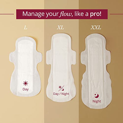 Carmesi Sensitive Sanitary Pads - 20 Pads (Xxl) - Certified 100% Rash-Free By Gynecologist - Natural Plant Top Sheet - No Fragrance, No Chlorine - With Disposal Bags, Pack of 1