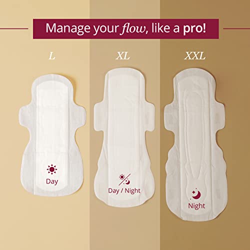 Carmesi Sensitive Sanitary Pads - 20 Pads (Xxl) - Certified 100% Rash-Free By Gynecologist - Natural Plant Top Sheet - No Fragrance, No Chlorine - With Disposal Bags, Pack of 1