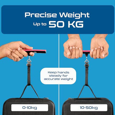 Ceptics weight machine for luggage weighing scale, luggage weighing scale capable capacity up to 50 Kg, weighing machine for luggage with LCD display luggage scale for bags, home, shop - PINK