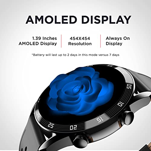boAt Primia Smart Watch with Bluetooth Calling, AMOLED Display, AI Voice Assistant, HR, SpO2, Stress & Sleep Monitoring,Activity Tracker & Multiple Sports Modes(Active Black)