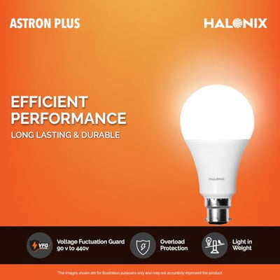 Halonix 10 Watt B22D LED Cool Day Light Bulb, Pack of 10, White