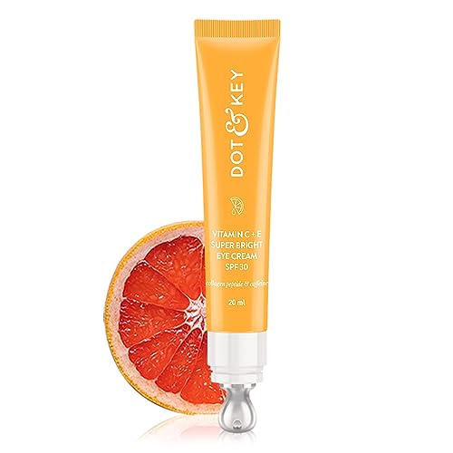 Dot & Key Vitamin C + E Super Bright Under Eye Cream | Fades Dark Circles & Pigmentation | Boosts Collages & Skin Firmness | For Glowing Even Toned Skin | Reduces Puffiness | For All Skin Types | 20ml