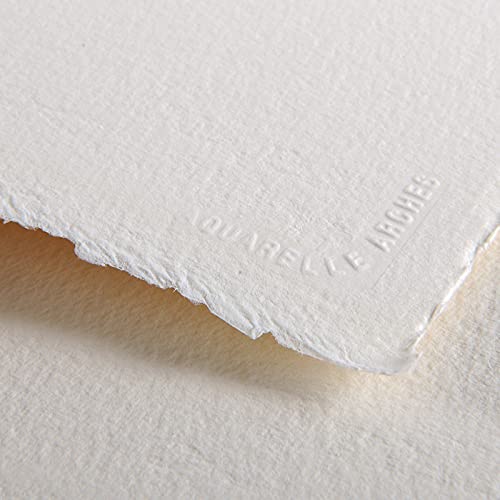 Arches Watercolour 850 GSM Cold Pressed Natural White 56 x 76 cm Paper Sheets, 5 Sheets