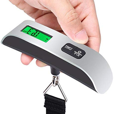 ADDCART Plastic 50 Kg Digital Luggage Scale with LCD Display Backlight Temperature Sensor and Tare Function Weighing Scale(Silver Color)