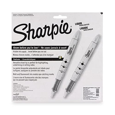 Sharpie Liquid Highlighters, Chisel Tip, Assorted, 10 Markers