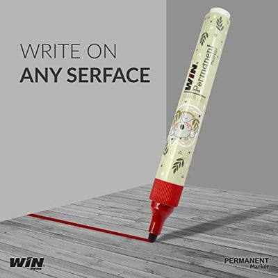WIN Permanent Marker | 10Pcs Red Ink