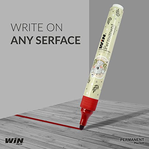 WIN Permanent Marker | 10Pcs Red Ink