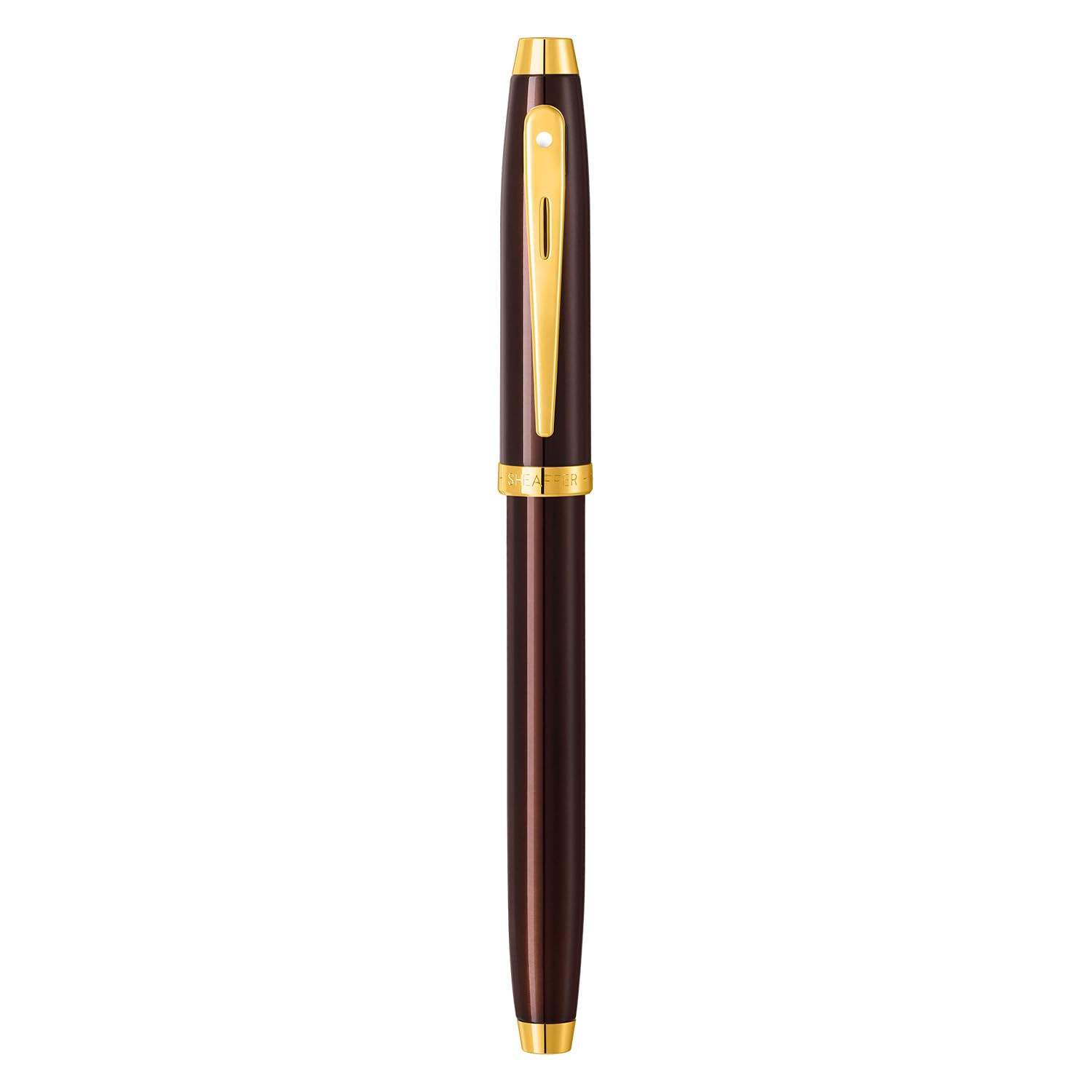 Sheaffer Gift 100 9370 Fountain Pen Glossy Coffee Brown with PVD Gold tone Trim | Fountain Pen Medium Nib | Premium Pen Gift Set
