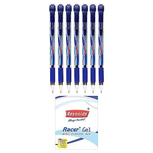 Reynolds Racer 0.5mm Gel Pen - Blue Ink, Pack of 7