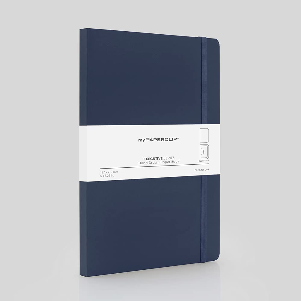 Mypaperclip Executive Series Notebook, Medium (5 X 8.25 In.), Plain, Esx192M-P Mixed (Pack Of 5)