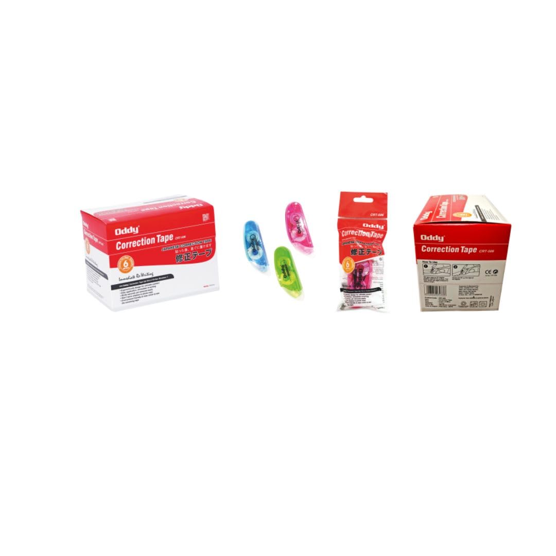 Oddy High Quality Correction Tape 5mm X 6 Mtrs. (Set of 12)