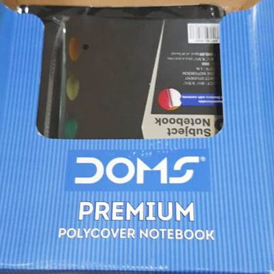 DOMS Premium Polycover Notebook | 1 Subject Notebook 3 Pcs.(160 Pages) |5 Subject Notebook 3 Pcs.(300 Pages) | Single Line Ruled | 70GSM |30 x 27 cm | Pack of 1 (6 Unit) | For School, College and Office Use