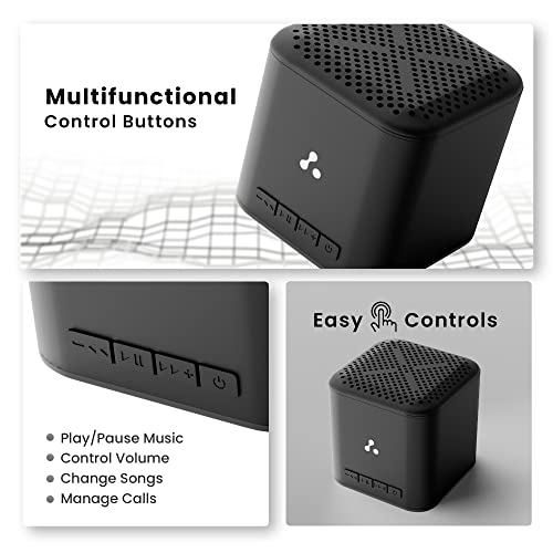 Ambrane 5W Wireless Bluetooth Mini Speaker with 12Hrs Playtime, Immersive Sound, 40mm Driver, Bluetooth V5.1 Strong Connectivity, Portable Design, Integrated Music & Call Control (Cube+, Black)