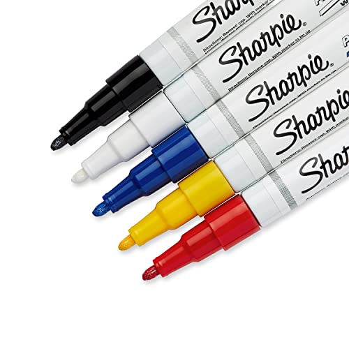 Sharpie Fine Tip Oil Paint Based Marker, Assorted, 5 Markers
