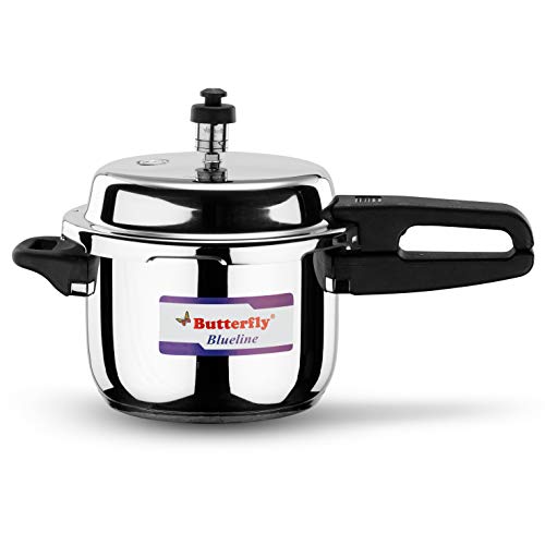 Butterfly Blue Line Stainless Steel Outer Lid Pressure Cooker, 3 Litre (Indian Plug)