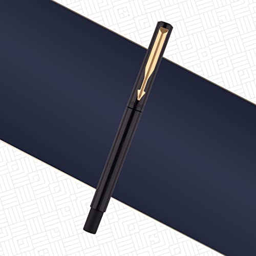 Parker Vector Standard  Gold Trim  Roller Ball Pen - Blue Ink, Pack Of 1