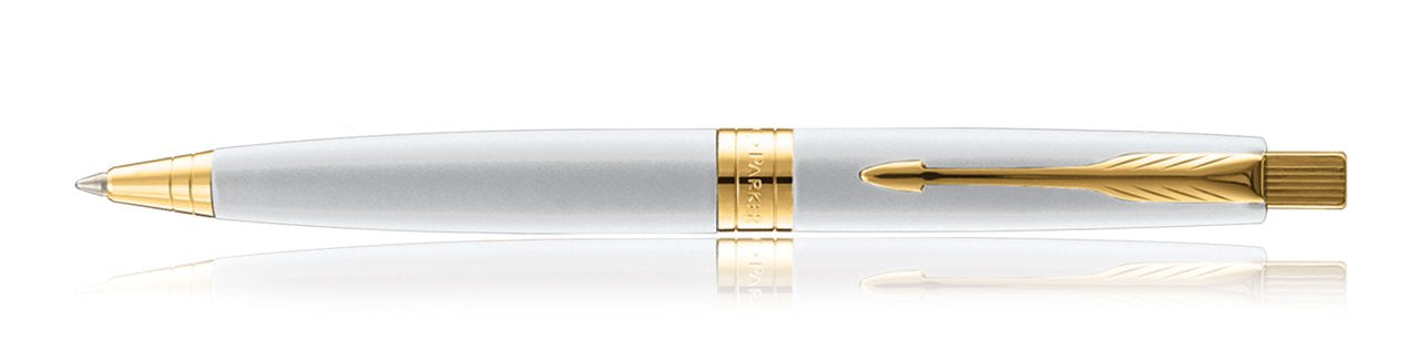 Parker Aster Pearl White Gold Trim Ball Pen with Premium Rakhi