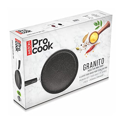 MILTON Pro Cook Granito Induction Omni Tawa, 32 cm, Black, Aluminium