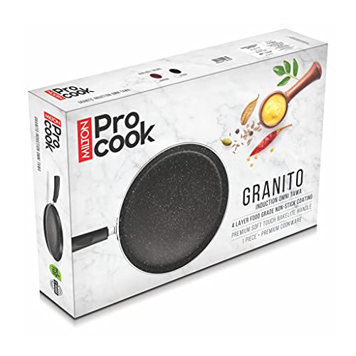MILTON Pro Cook Granito Induction Omni Tawa, 32 cm, Black, Aluminium