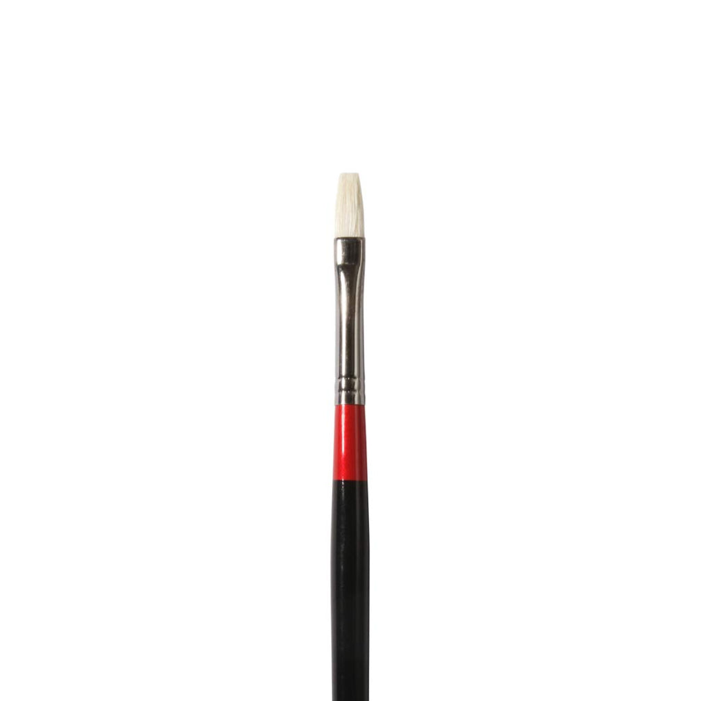 Daler-Rowney Georgian Long Handle Flat Bristle Natural Hair G48 Oil Color Brush (No 2)