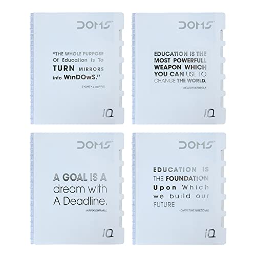 Doms 5 Subject IQ Executive Series Notebook | Ruled | 70GSM | 300 Pages | 25.0 x 17.8 cm | Pack of 1 | For School, College and Office Use
