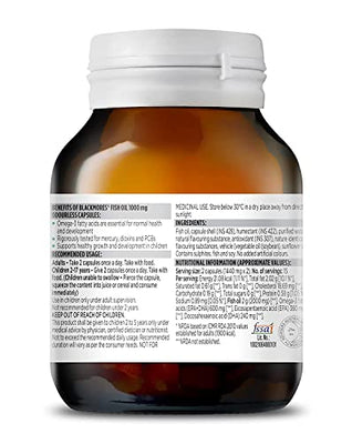 Blackmores Odourless Omega 3 Fish Oil 1000mg  - Pack of 30 Capsules for Men and Women
