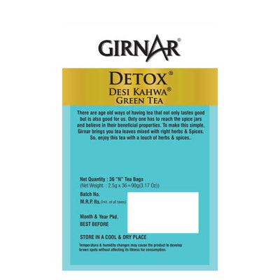 Girnar Detox Green Tea - Desi Kahwa (36 Tea Bags) 90 gm