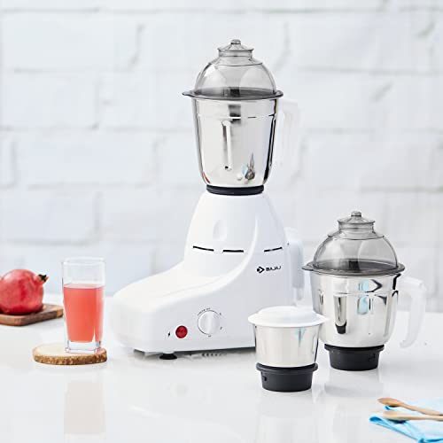 Bajaj GX-8 750W Mixer Grinder with Nutri Pro Feature, 3 Jars, White (Indian Plug)
