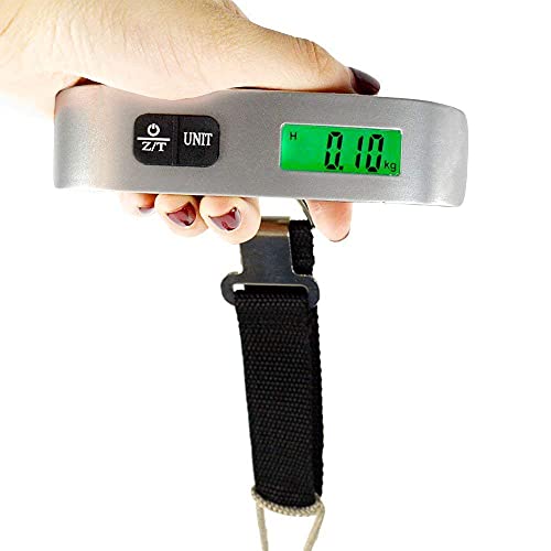 COOFANDY Portable Handy Pocket Smile Mini Electronic Digital Luggage, Hanging Scale with Backlit LCD Display, Travel Weight, Portable Weighing Scale with Hook, Temperature Sensor Battery Included