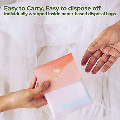 AZAH Sanitary Pads for Women (Pack of 30XL) 100% Organic Sanitary Pads for Women Cotton Sanitary Pads for Women | With Disposable Bag