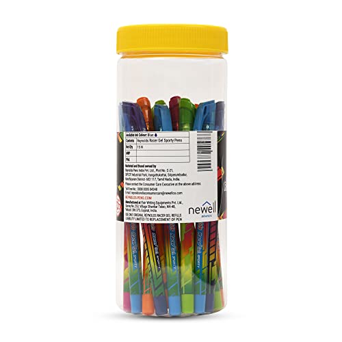 Reynolds Racer 0.5mm Gel Pen - Blue Ink, Pack of 15