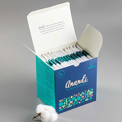 Anandi sanitary pads for women 15 XL Pads | Biodegradable Organic pads with Disposal pouch | Certified ~100% Compostable