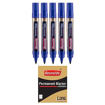 Reynolds  permanent marker - Blue Ink, Pack of 5