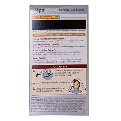 Bigen Speedy Hair Color, Natural Black 881 (40g + 40g)