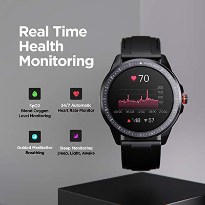 boAt Flash Edition Smart Watch with Activity Tracker, Multiple Sports Modes, 1.3" Screen, 170+ Watch Faces, Sleep Monitor, Gesture, Camera & Music Control, IP68 & 7 Days Battery Life(Lightning Black)