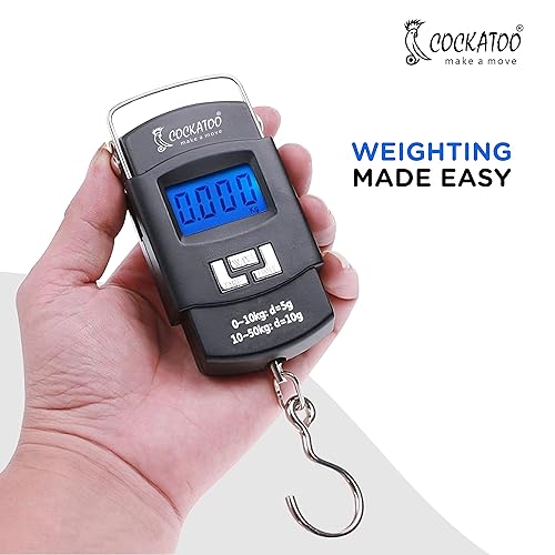 Cockatoo Luggage-Guard Luggage Weighing Scale With Led Screen, Electronic Portable Fishing Hook Type Weighing Scale, Limit-Upto 50 Kg
