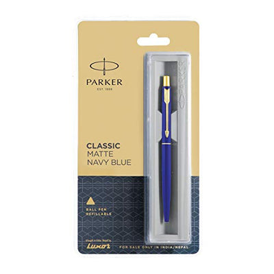 Parker Classic Gold Trim Ball Pen - Blue Ink, Pack Of 1