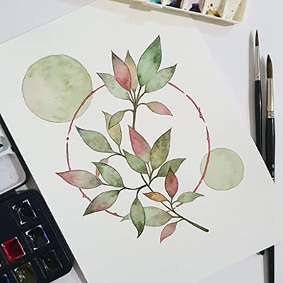 Canson Montval 24x32cm Natural White Cold Pressed 300 GSM Watercolour Paper, Long Side Glued (Pad of 100 Sheets)