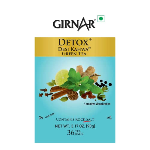 Girnar Detox Green Tea - Desi Kahwa (36 Tea Bags) 90 gm