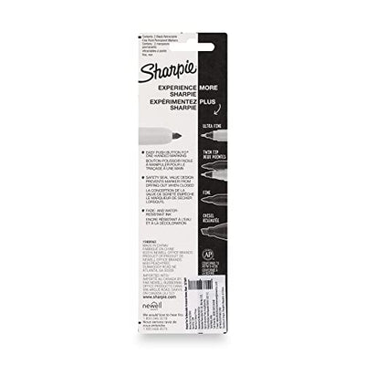 Sharpie Fine Tip Retractable Permanent Marker Black, 2 Markers
