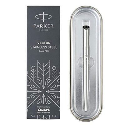 Parker Moments Vector Chrome Trim Ball Pen - Blue Ink, Pack Of 1