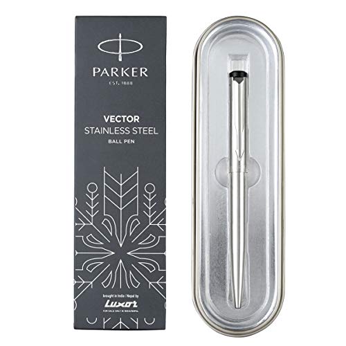Parker Moments Vector Chrome Trim Ball Pen - Blue Ink, Pack Of 1