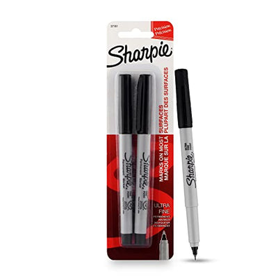 Sharpie Ultra Fine Tip Permanent Marker, Black, 2 Markers