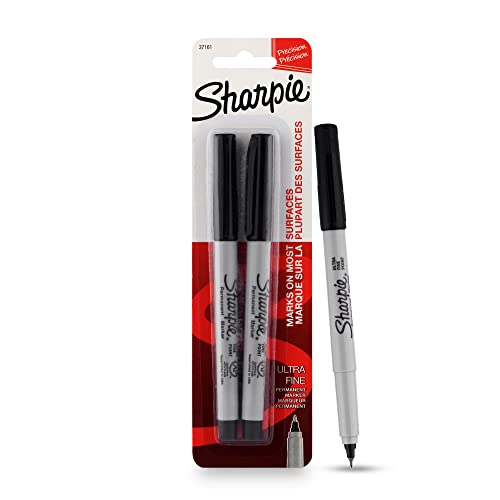 Sharpie Ultra Fine Tip Permanent Marker, Black, 2 Markers