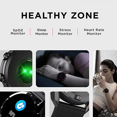 boAt Primia Smart Watch with Bluetooth Calling, AMOLED Display, AI Voice Assistant, HR, SpO2, Stress & Sleep Monitoring,Activity Tracker & Multiple Sports Modes(Active Black)