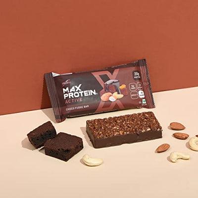 RiteBite Max Protein Active Choco Fudge Protein Bars (Pack of 6) * 75gm each 20g Protein Blend, Fiber, Vitamins & Minerals , No Preservatives, 100% Veg, For Energy, Fitness & Immunity
